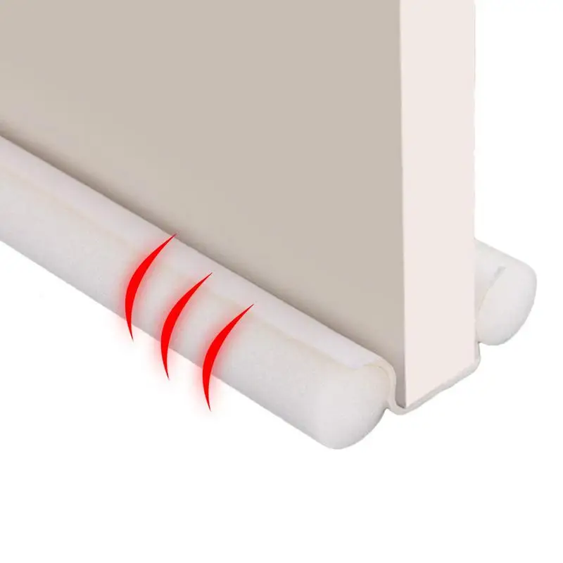 Door Draft Stopper Bottom Sealed Strip Flexible Wind Noise Reduction Stopper Door Bottom Guard Double Protectors Doorstop