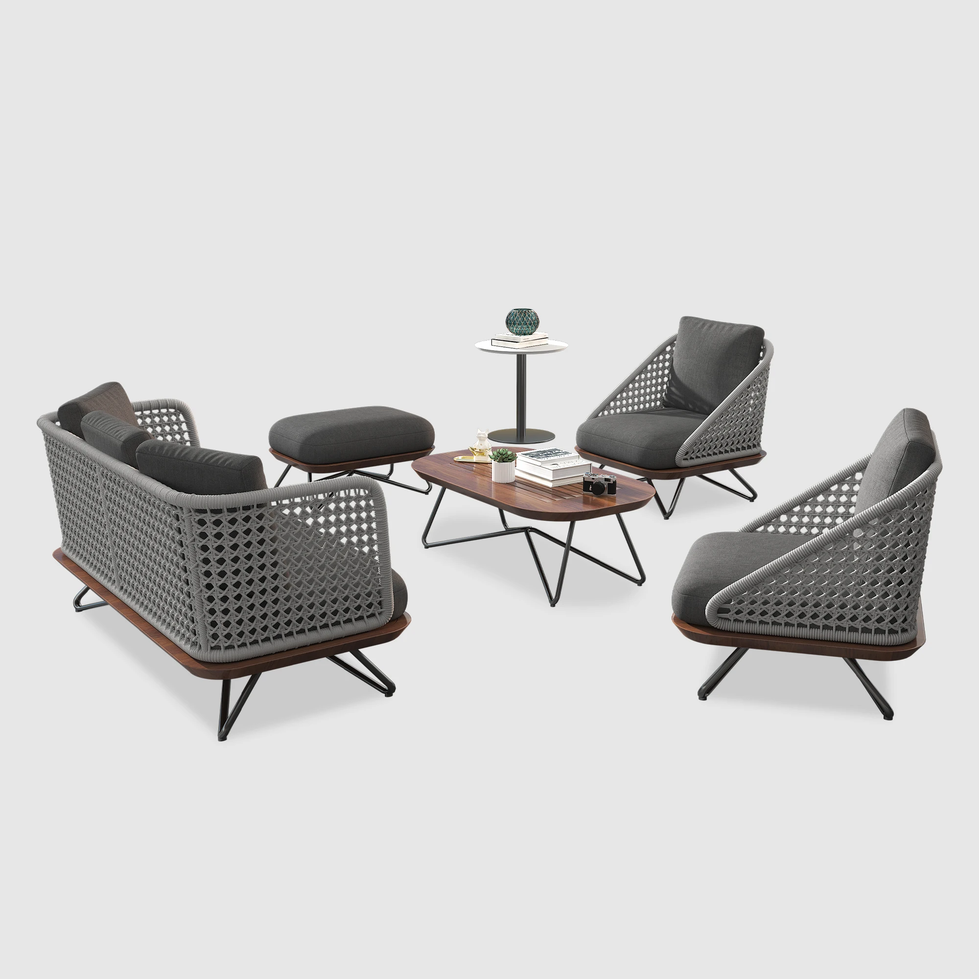 Fulin Großhandel Korbstuhl Garten Terrasse Weben Gartenmöbel Rattan Innenhof Sofagarnitur