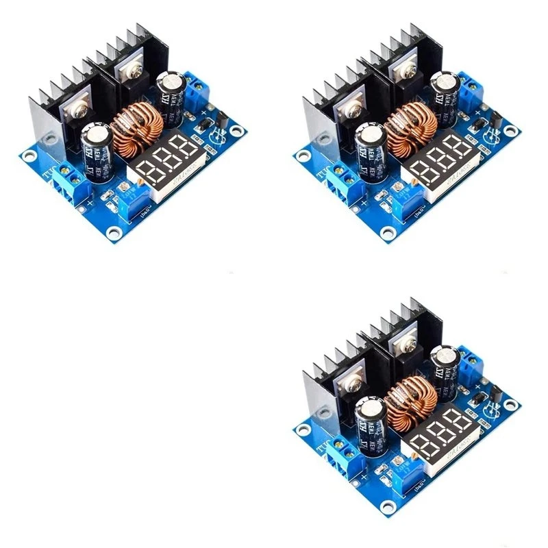 AT41 3X LED Voltmeter PWM Adjustable 4-38V To 1.25-36V Step-Down Board Module XL4016 8A 250W DC-DC Power Drop Module