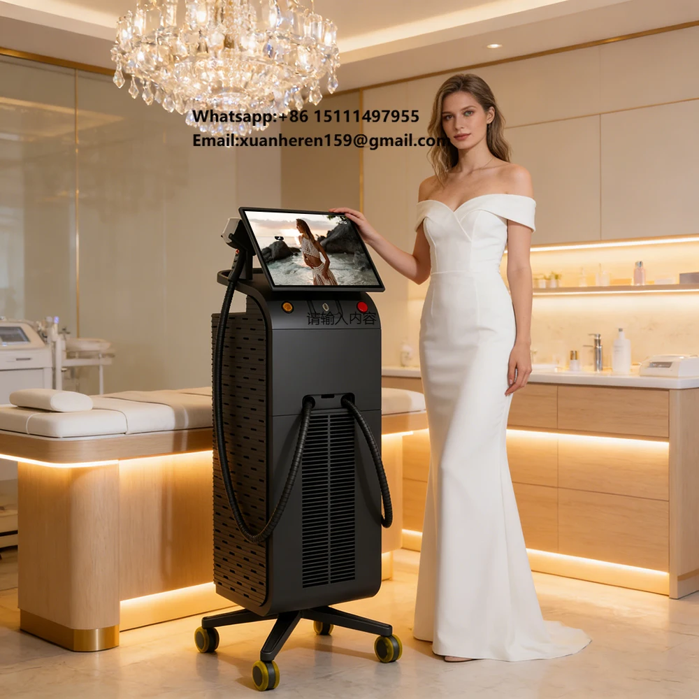 Hot Selling Commercial AI Skn Analysis Device Skin Detector Ice Titanium Whole Body 3 Waves Diode Lasr Hair Removal Machine