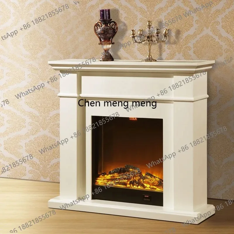 CC182 Ivory white simple, European fireplace decorative cabinet, American solid wood fireplace, TV cabinet