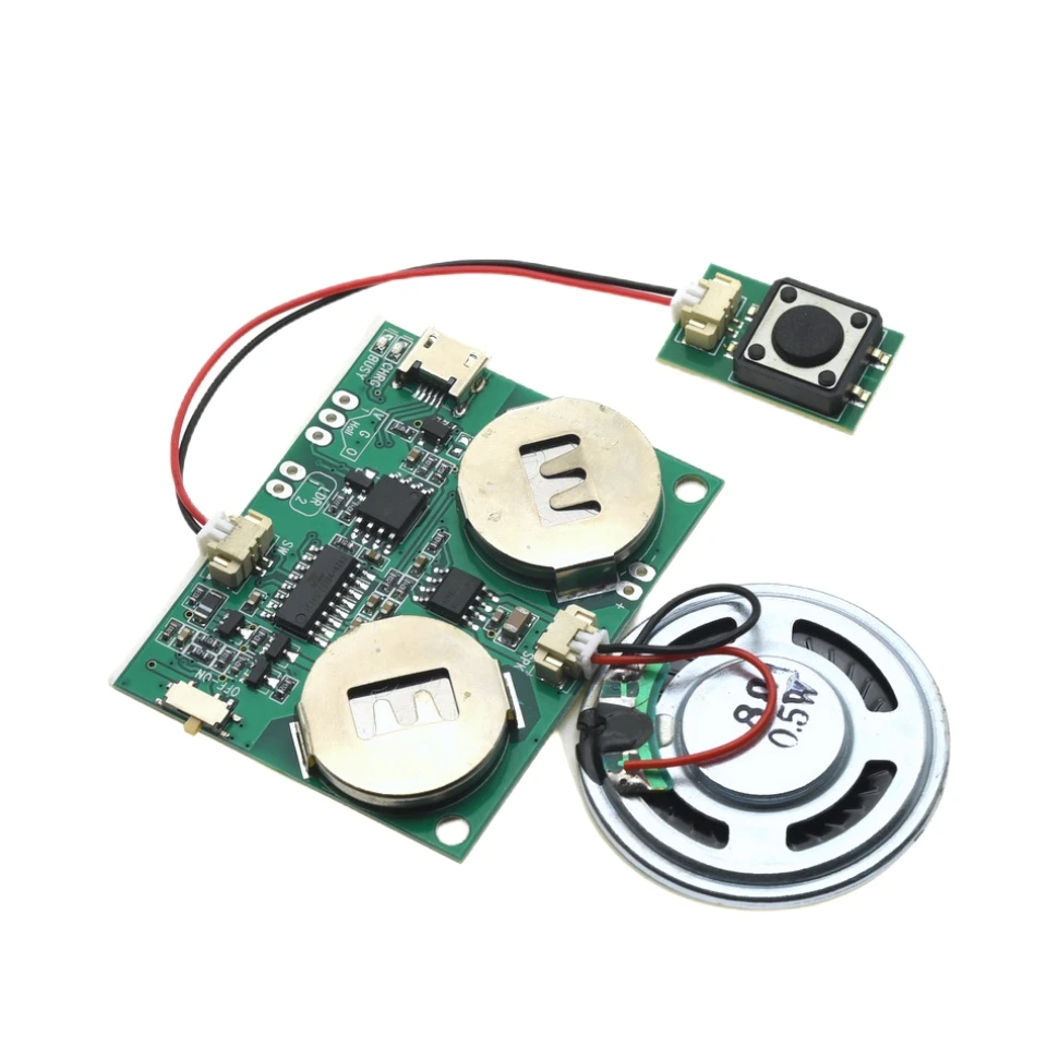 Módulo de sonido grabable, Chip de sonido programable para tarjeta de felicitación, placa de voz de carga USB para regalos creativos