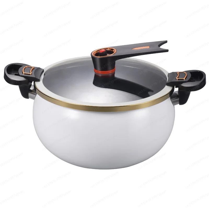 Ceramic Micro Pressure Soup Pot 8L Large Capacity Enamel Non-stick Multifunctional Cooker for Household Use