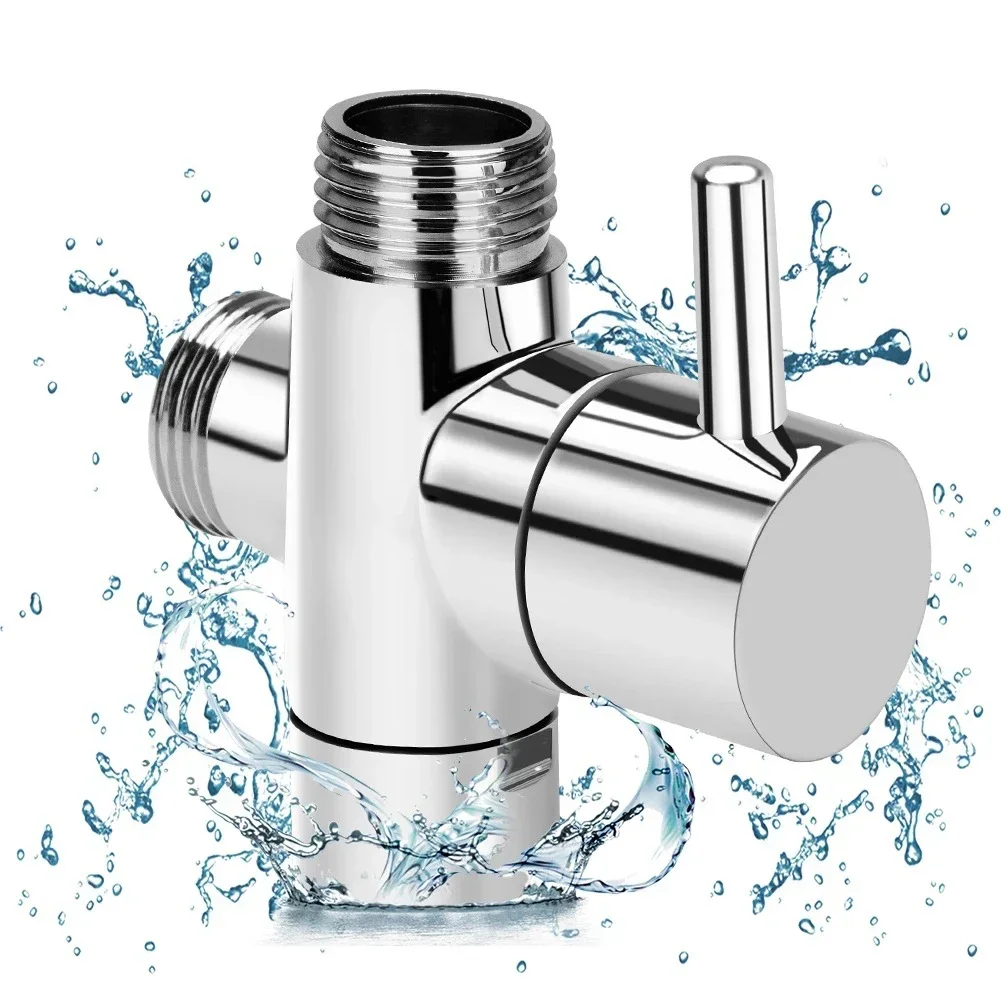 G1/2in 3 Way Diverter Valve T-adapter Converter 1/2 Shower Head Mount Valve Diverter ABS Converter Bathroom Accessories