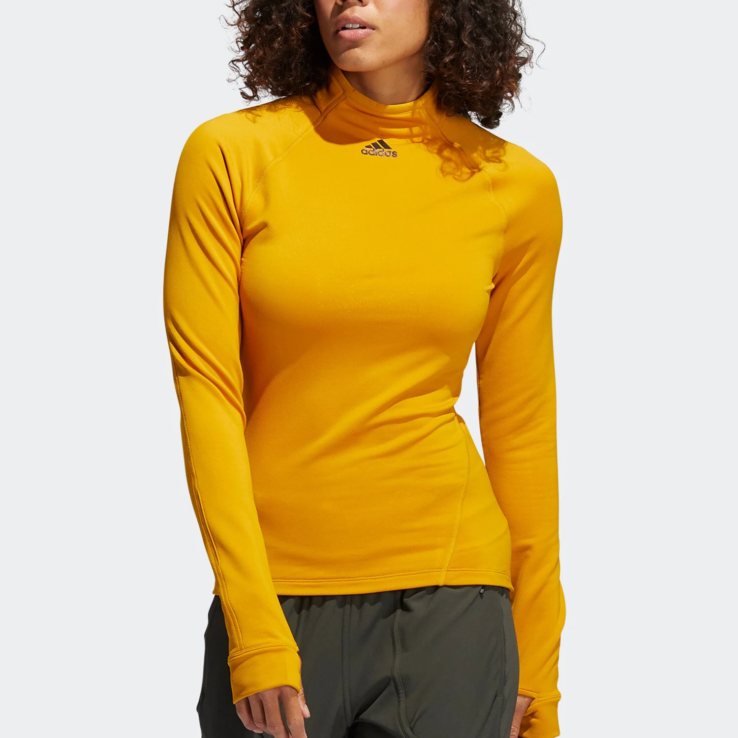 

Официальная женская футболка Adidas с воротником-стойкой, приталенная модная дышащая футболка с короткими рукавами FT3083