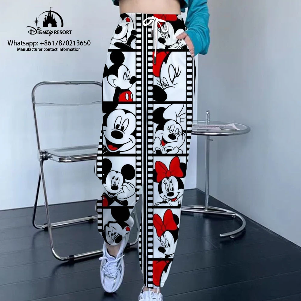 2024 Mickey Minnie Fall Hot Sale Kawaii Women\'s Fashion Casual Jogging Sweatpants Street Style Drawstring Pants y2k