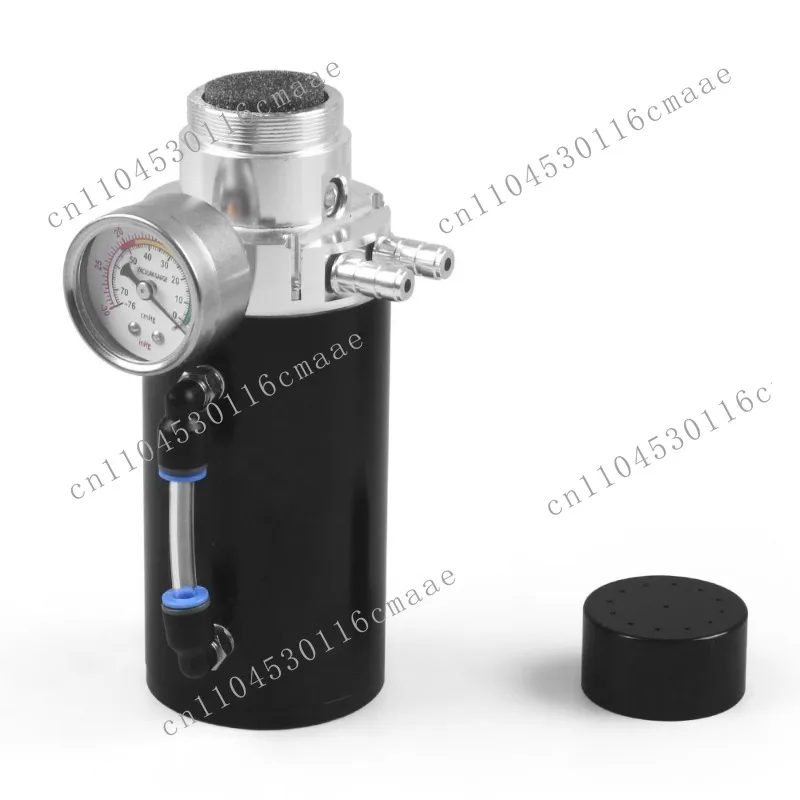 Car Modification Round  Breathable Pot with Vacuum Pressure Gauge Exhaust Waste Oil Recovery Pot Universal