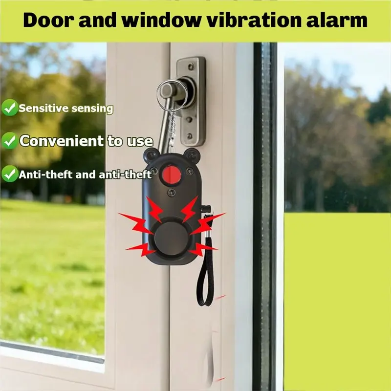 【MUST-HAVE】High-Decibel Vibration Sensor Door And Window Alarm Portable For Home Use And Protection Alarm System