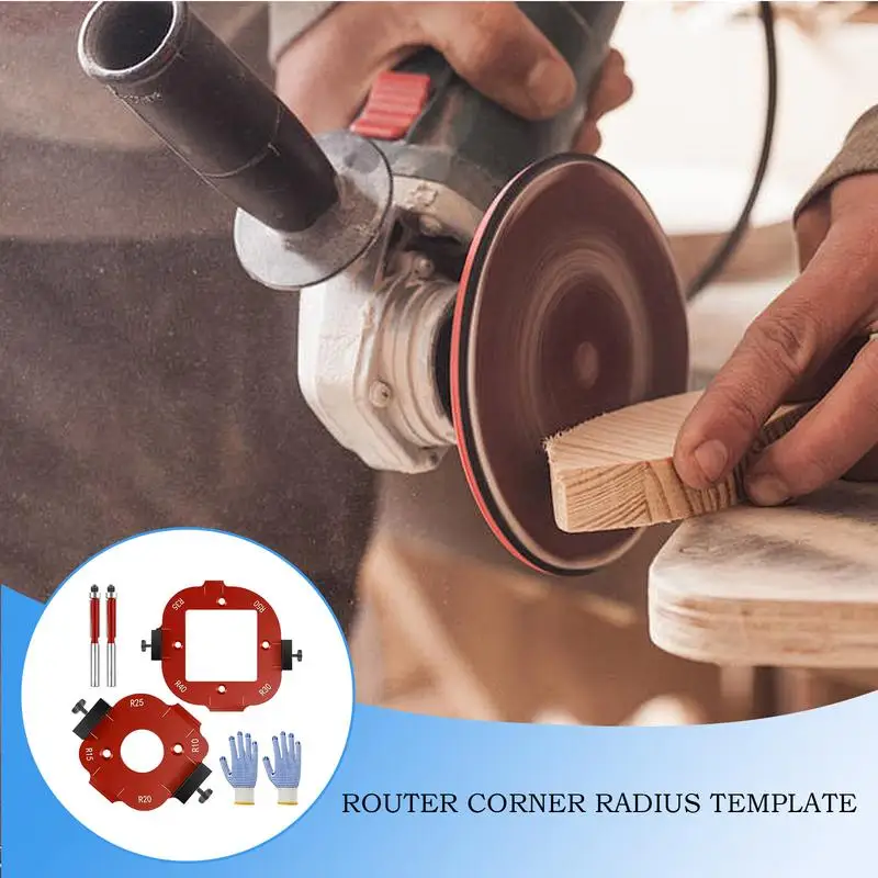 

Router Corner Radius Template 2X Router Corner Templates Routing Guide Set Aluminum Alloy Arc Cutting Auxiliary Tool For