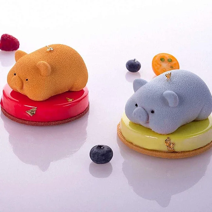 3D Easter Bunny Piggy Mold Silicone Mousse Dessert Jelly Baking Candy Chocolate Ice Cream Mold Kitchen Bakeware Tools Cake Decor