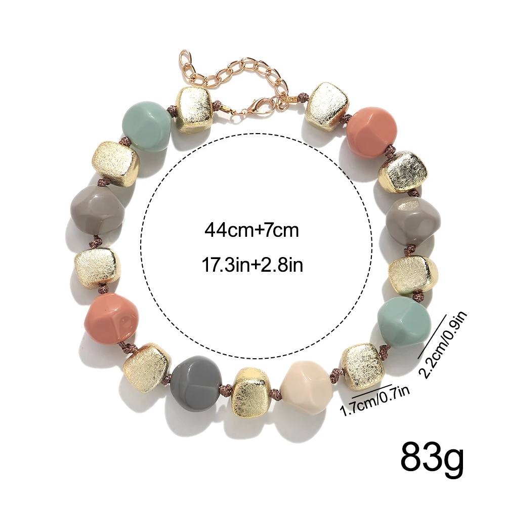 Modische Unregelmäßige Perlen Handgeknüpfte Choker-Halskette für Frauen Neue Geometrische Perlenkette 2026 Herbst Winter Schmuck – Detail 1