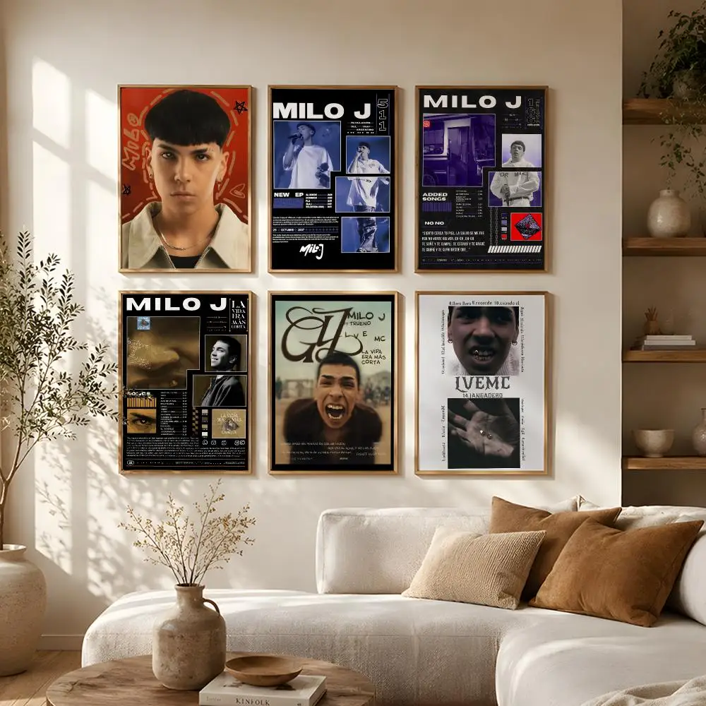 Argentine Rapper Milo J Poster Self-adhesive Waterproof Paper Sticker Art Coffee House Bar Room Wall Decor