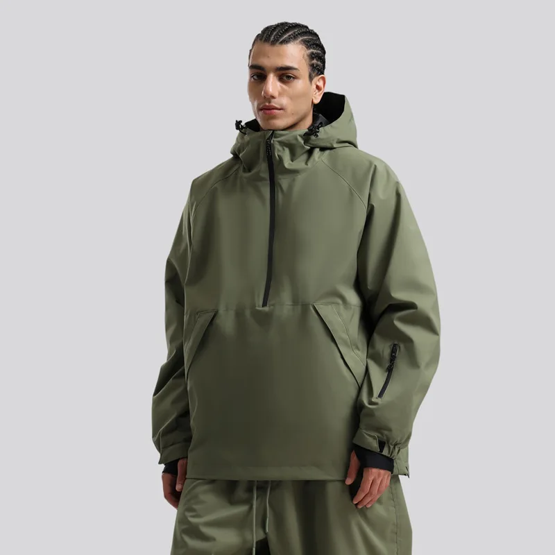 New Loose Windproof Waterproof Thermal Hooded Ski Jacket Male Female Outdoor Sport Breathable Skiing Clothes Winter Snow Wear