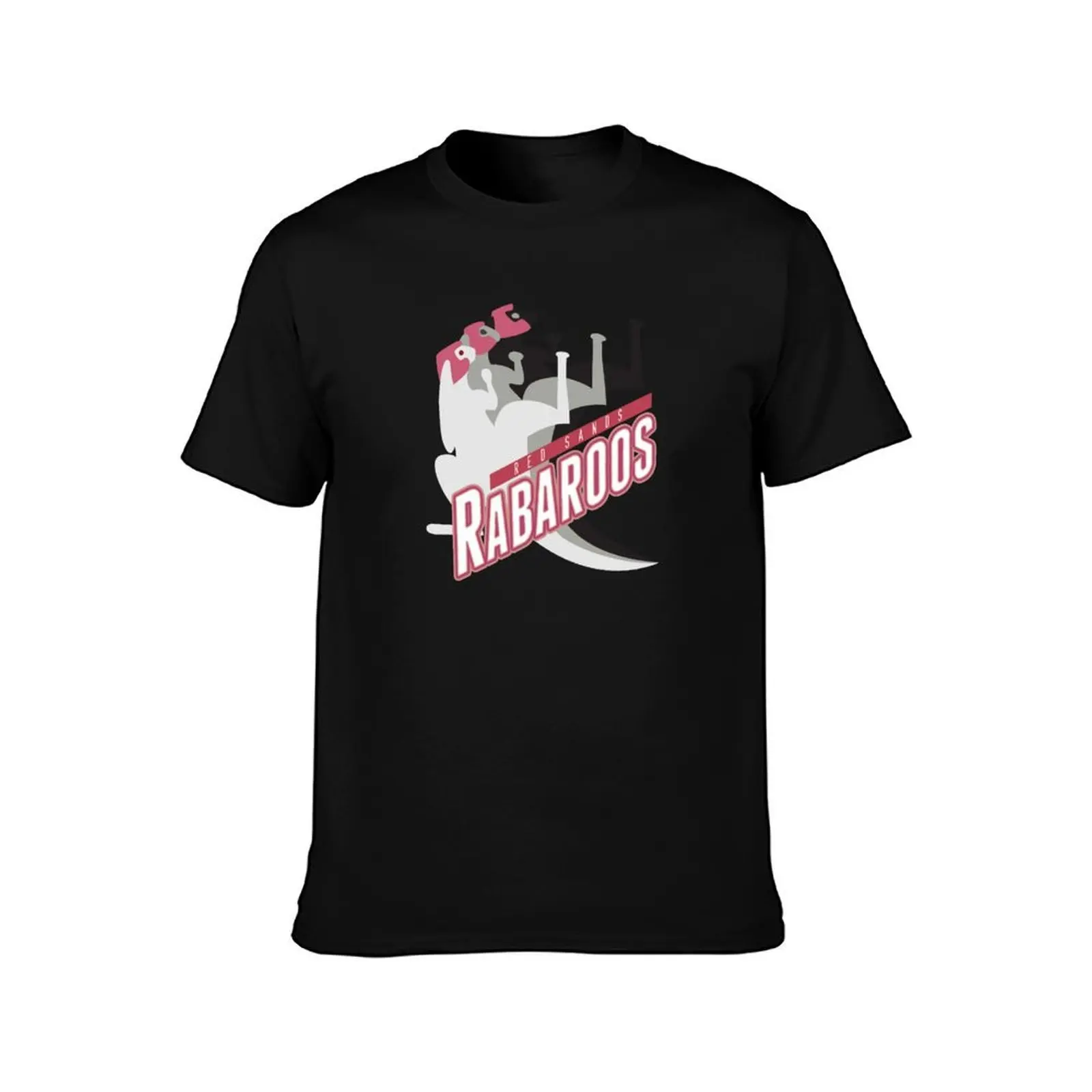 Red Sands Rabaroos T-Shirt, Summer Casual Cotton Tee, Oversized Streetwear Tops, Vintage Graphic Print, Loose Fit Short Sleeve