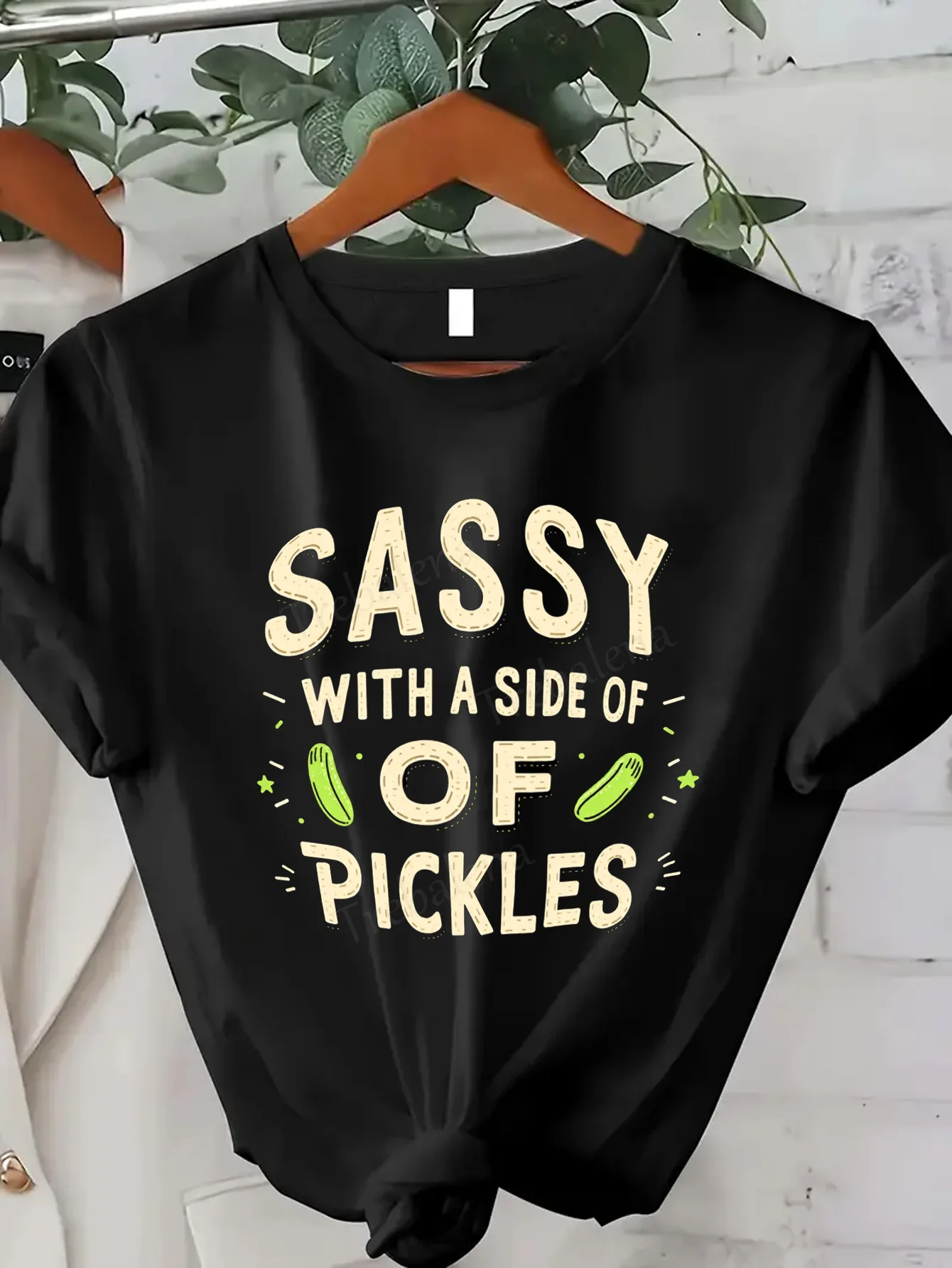 

Women T-shirt Sassy Pickle Lover T-Shirt for Women - Fun & Bold Style