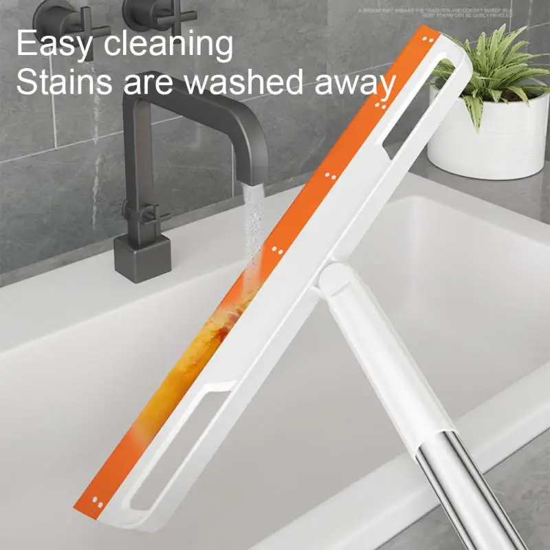 Cleaning Brush Long Handle Telescopic Magic Broom Multifunctional 180° Rotatable Silicone Floor Wiper Squeegee Household Tools