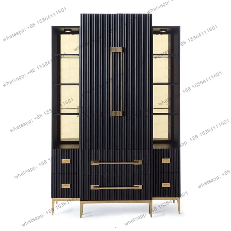 

American neoclassical multi-functional bookcase Nordic model room display cabinet