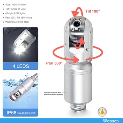 360 360 Pan Tilt Rotate 180 Degree Rotation 50mm Pipe Inspection Camera Connecttor