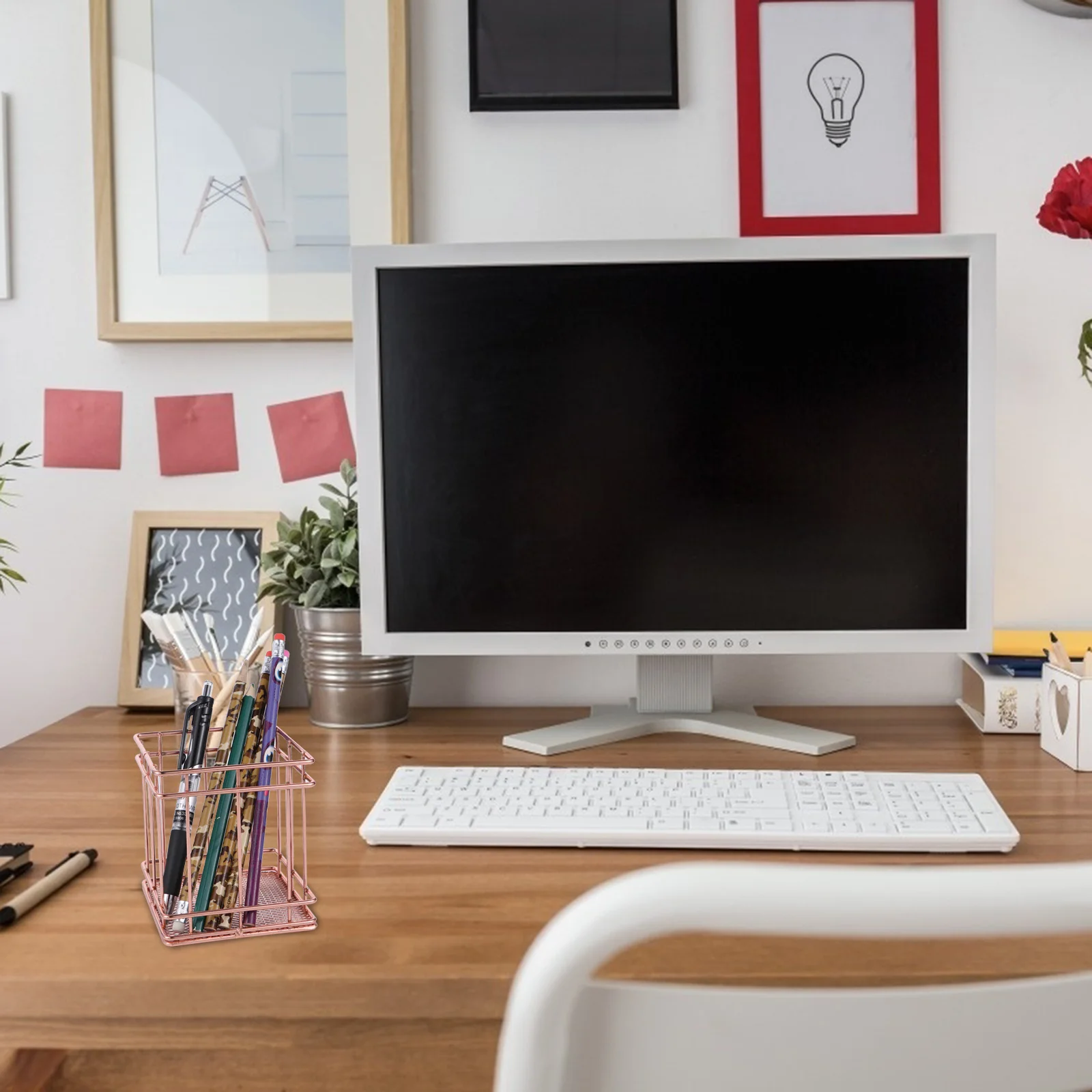 

3Pcs Rose Gold Storage Basket Set Metal Craft Container Portable Organizer for Living Room Dorm Pencil Holder Stainless Steel