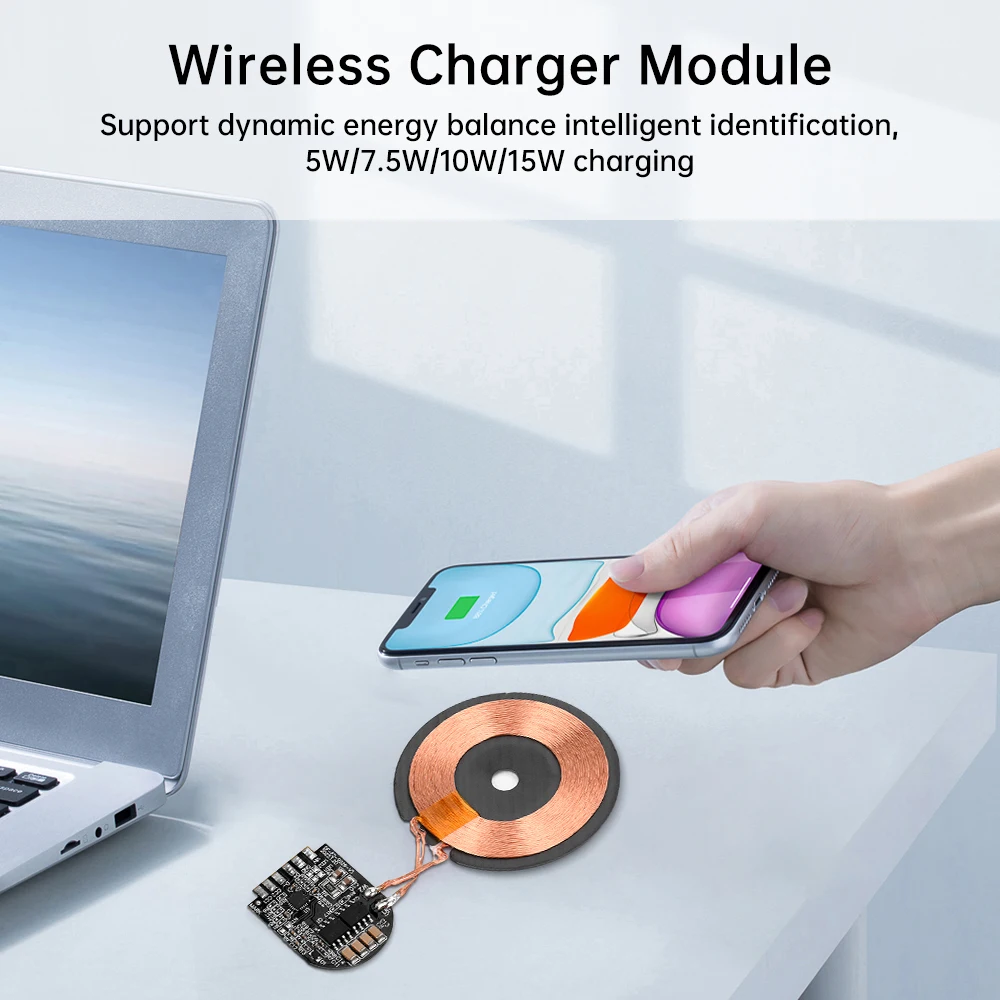 15W High Power Wireless Charger Module Support Magnetic PCBA Board Coil Support Pop-up Wireless Charger Transmitter Module