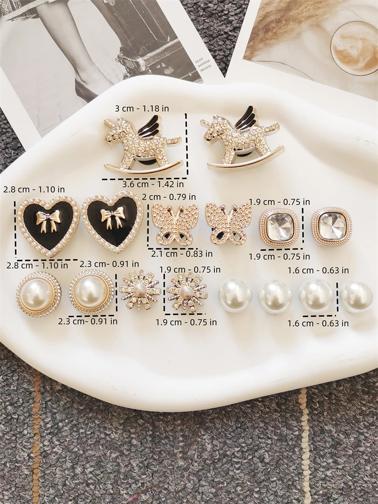 16-teiliges Set Himmlische Pferde-Blumen-Schuhcharms DIY-Zubehör Schmetterling Schleife Clogs Schuhschnallen Dekorationen Herzförmige Schuhclips – Detail 2