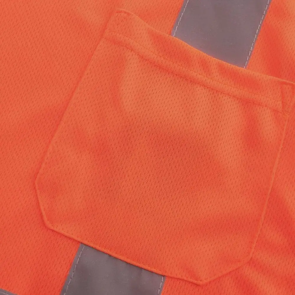 Mens Reflective Work Uniform T Shirt Breathable Cotton Safety Tee For Outdoor Site Construction Logistics Transport Staff
