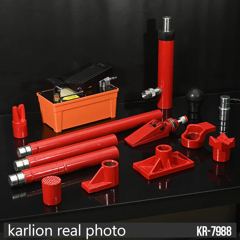 KARLION 10T Professional Auto Shop Repair Kit Foot Operated Hydraulic Pumps with Separate High Pressure Air Jacks Car Jacks