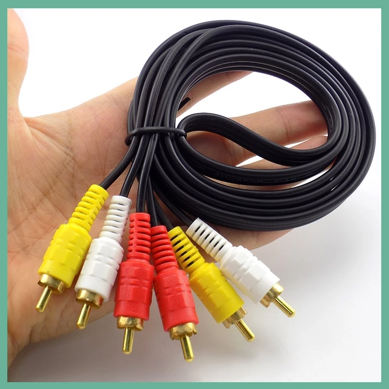 1.5M 3 RCA Male to Male Jack Plug Music Audio Video AV Connector Cable 3X RCA Retail Cord for TV Sound Speakers E3