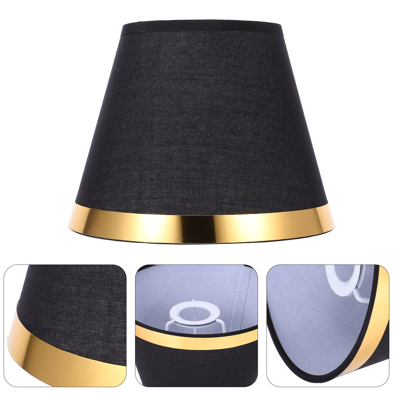 

Lamp Shades Fabric Lampshade Simple Cloth Light Covers Chandelier Household Cylinder Large Lampshades for Floor Black Small