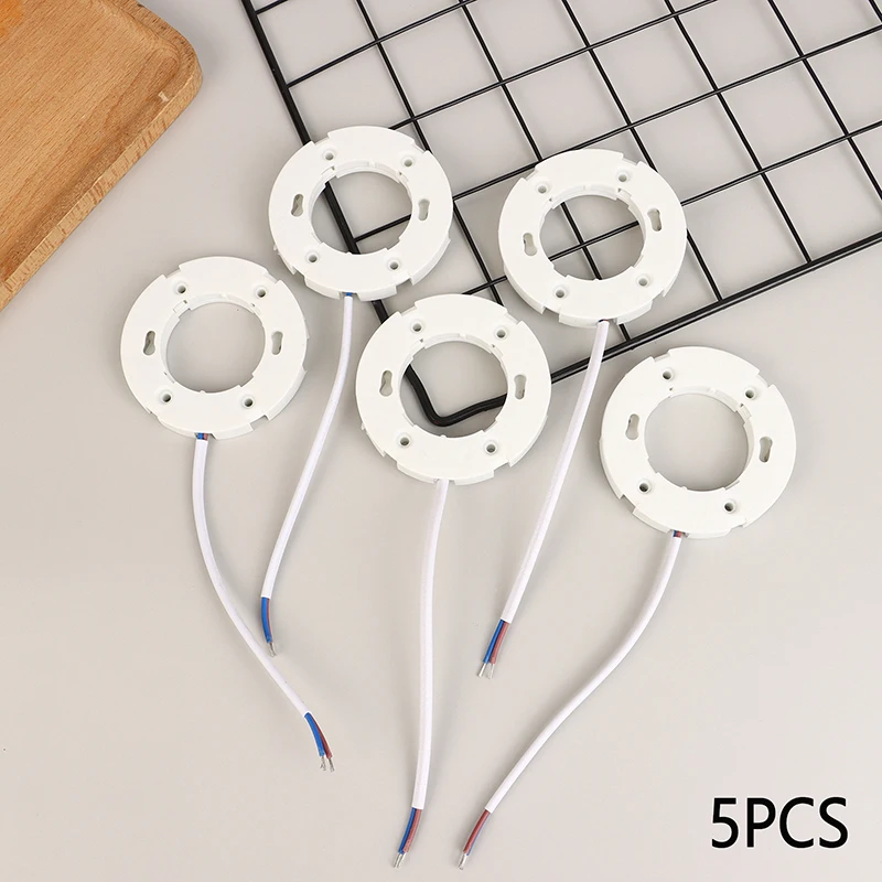 5Pcs GX53 Base Fitting Set For GX53 Lamps Fly Leads Plastic For LED And CFL GX53 Light Bulb Fitting Ceiling Wall Lamp Holder
