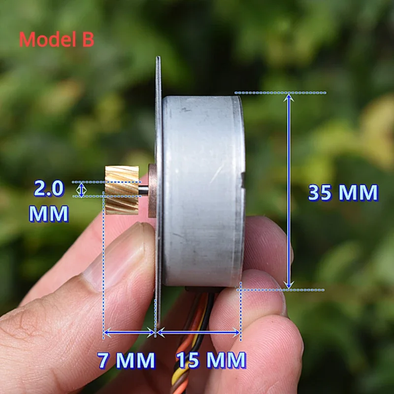 1PC DC 5V-12V Precious 2-Phase 4-Wire Stepper Motor Micro 35MM Round Stepping Motor with Copper Gear for Printer