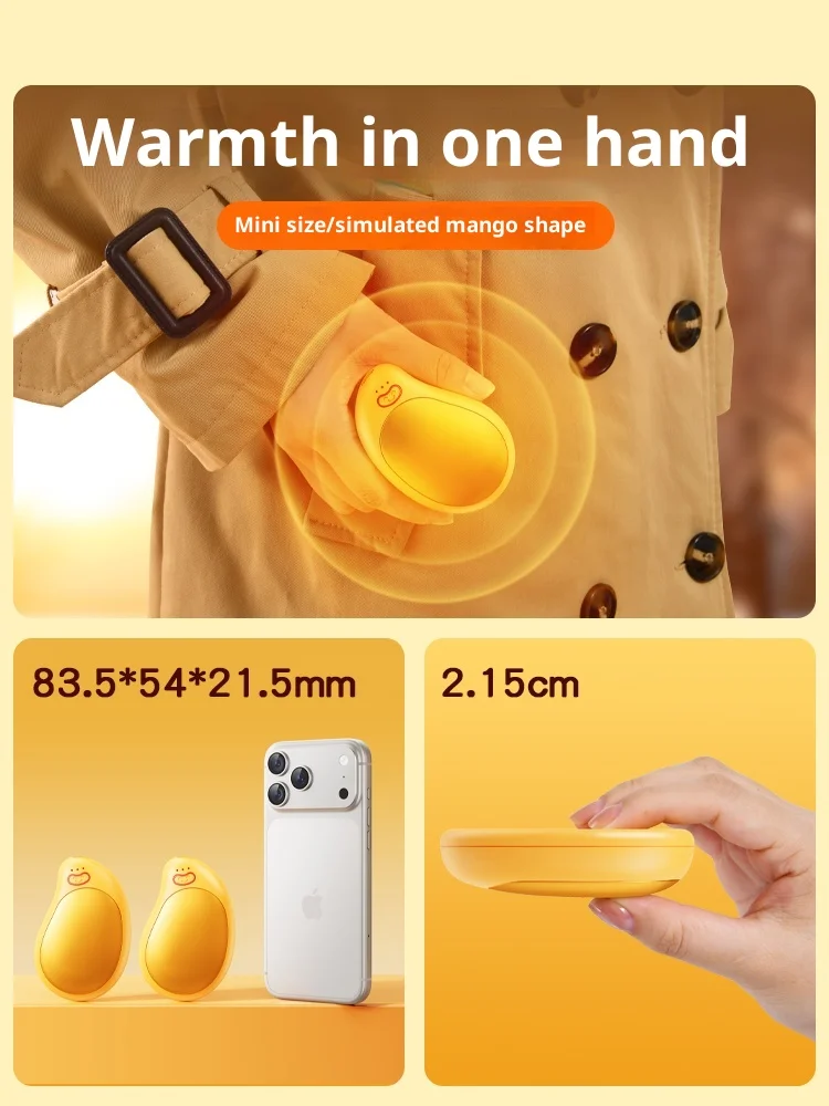 Eary 2000mAh * 2 قابلة للشحن تدفئة اليد المغناطيسي 3-إعدادات المانجو على شكل سخان كهربائي الشتاء هدايا عيد الميلاد لصديق النساء #5