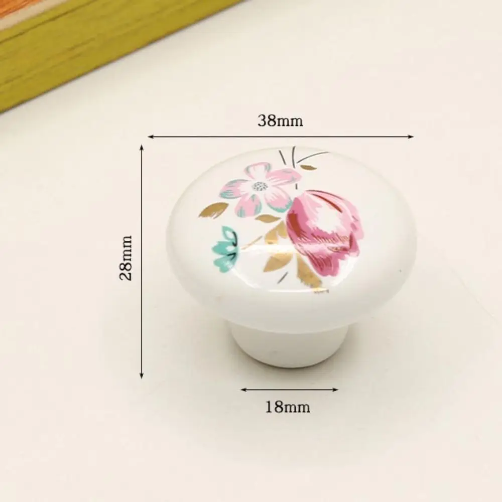 Simple Single Hole Ceramic Cabinet Knob Round Vintage Door Pull Handles European Style Drawer Knobs Bookcase