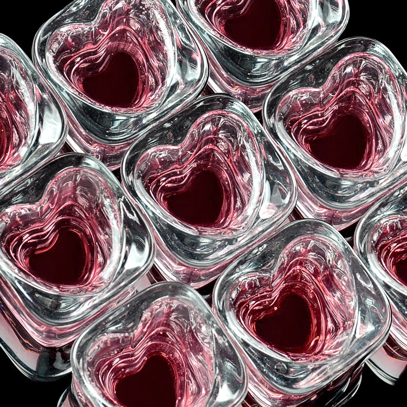 1pc Girly High-looking Heart-shaped Glass Wine Glass Whiskey Cocktail Thickened Heat-resistant Glass Party Bar Romantic Wedding