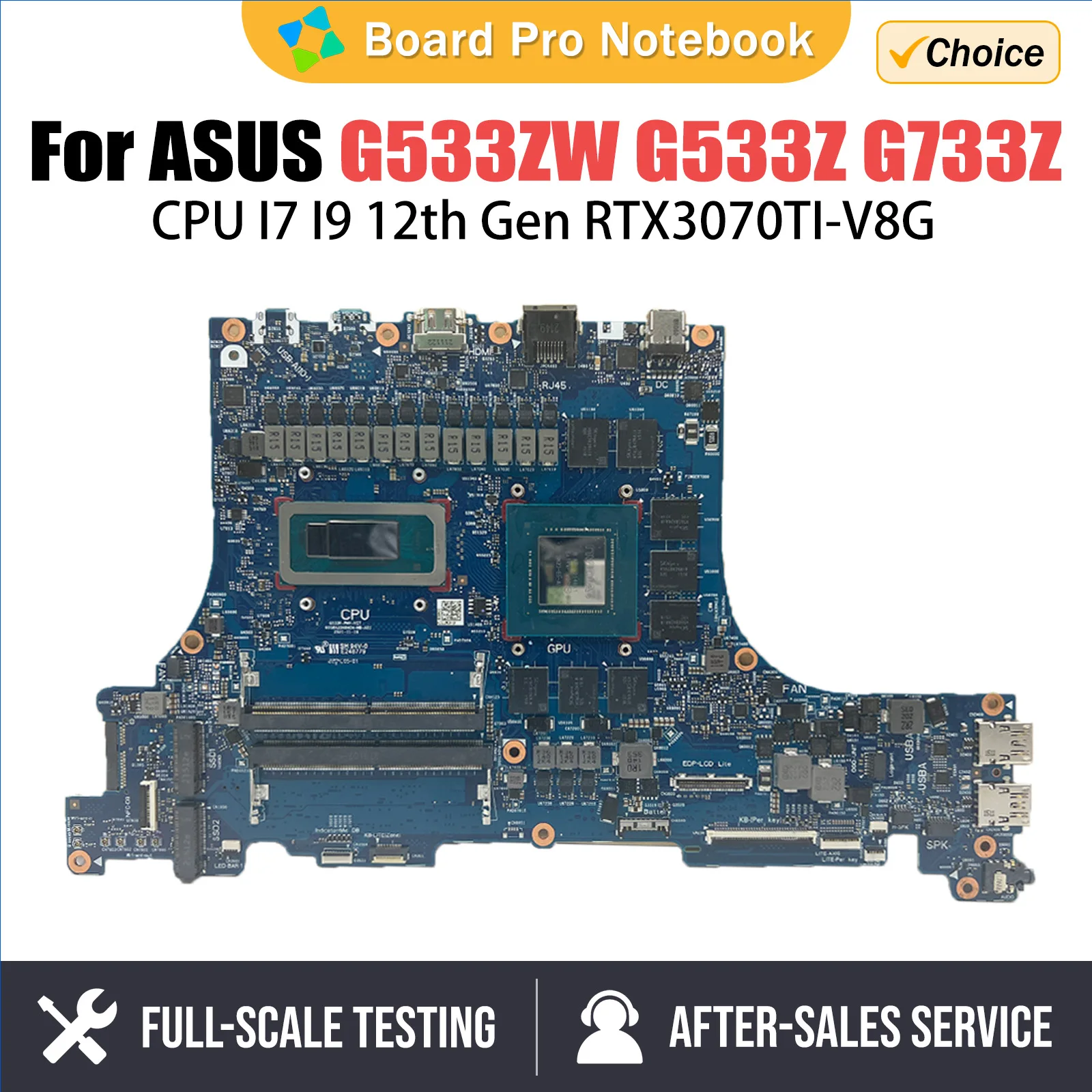 G533R For ASUS G533ZW G733ZS G733ZX G733ZM G733ZW G533ZS G533ZX G533ZM G533Z G733Z Laptop Mainboard I7 I9 CPU RTX3070TI-V8G