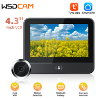 Wsdcam Wifi Doorbell 120 Degree Wide Angle Peephole Doorbell 1080P Digital Doorbell Viewer Motion Detection
