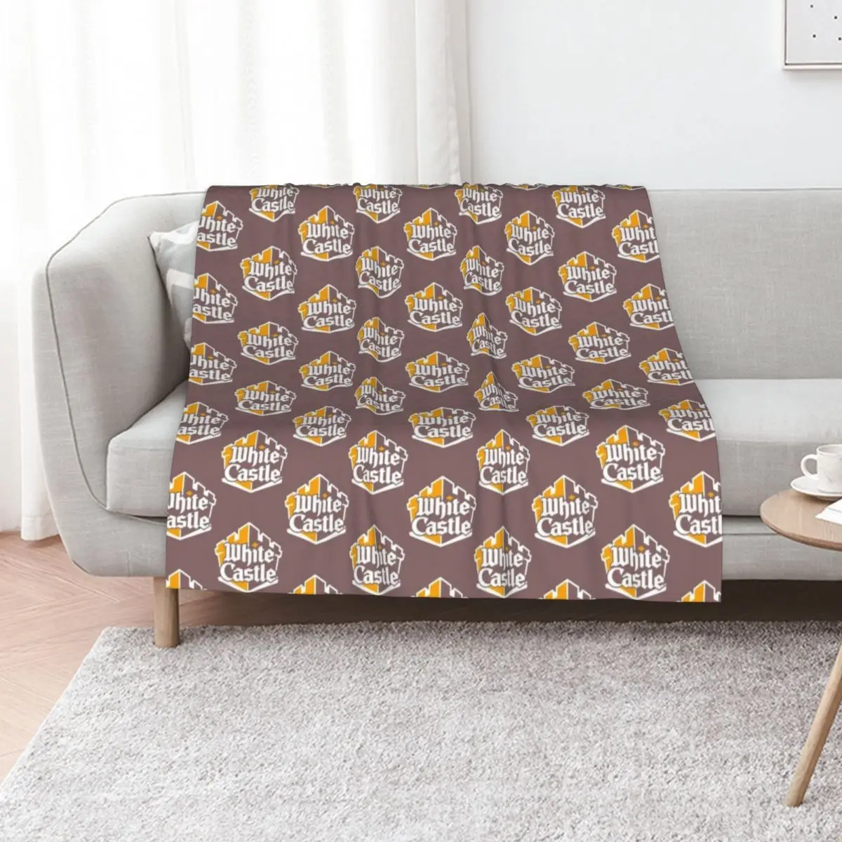 White Castle Burger Throw Blanket Decorative Beds For Decorative Sofa Custom wednesday Plaid Blankets
