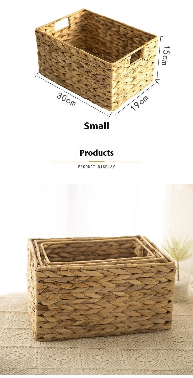 Handmade Woven Storage Basket Desktop Storage Basket Gourd Grass Rattan Woven Storage Basket Household Organizers