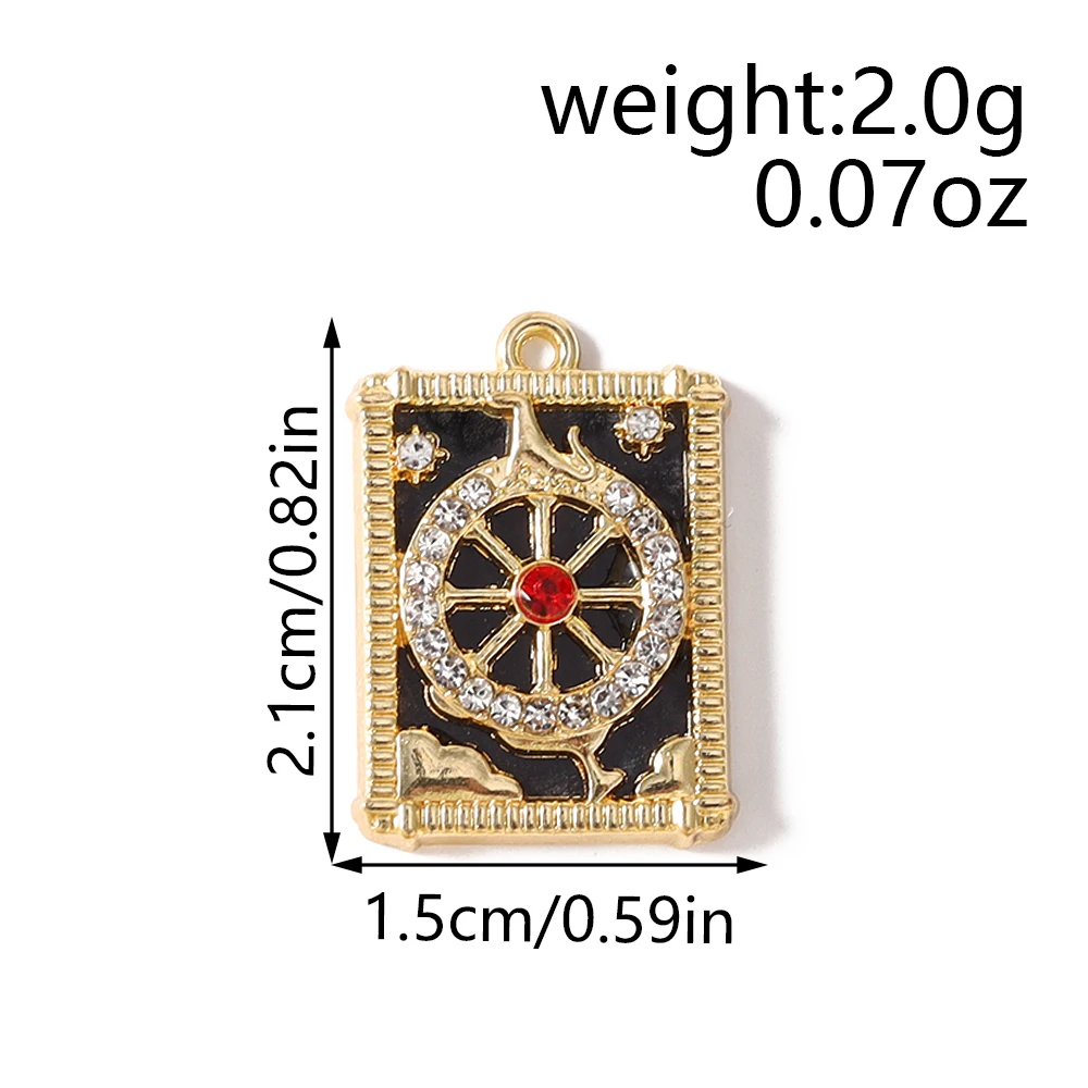 Tusember 5 Stück vergoldete Tarot-Stern-Mond-Böses-Auge-Hamsa-Hand-Anhänger Talisman-Charms für DIY-Schmuckherstellung, Halsketten, Ohrringe – Detail 13