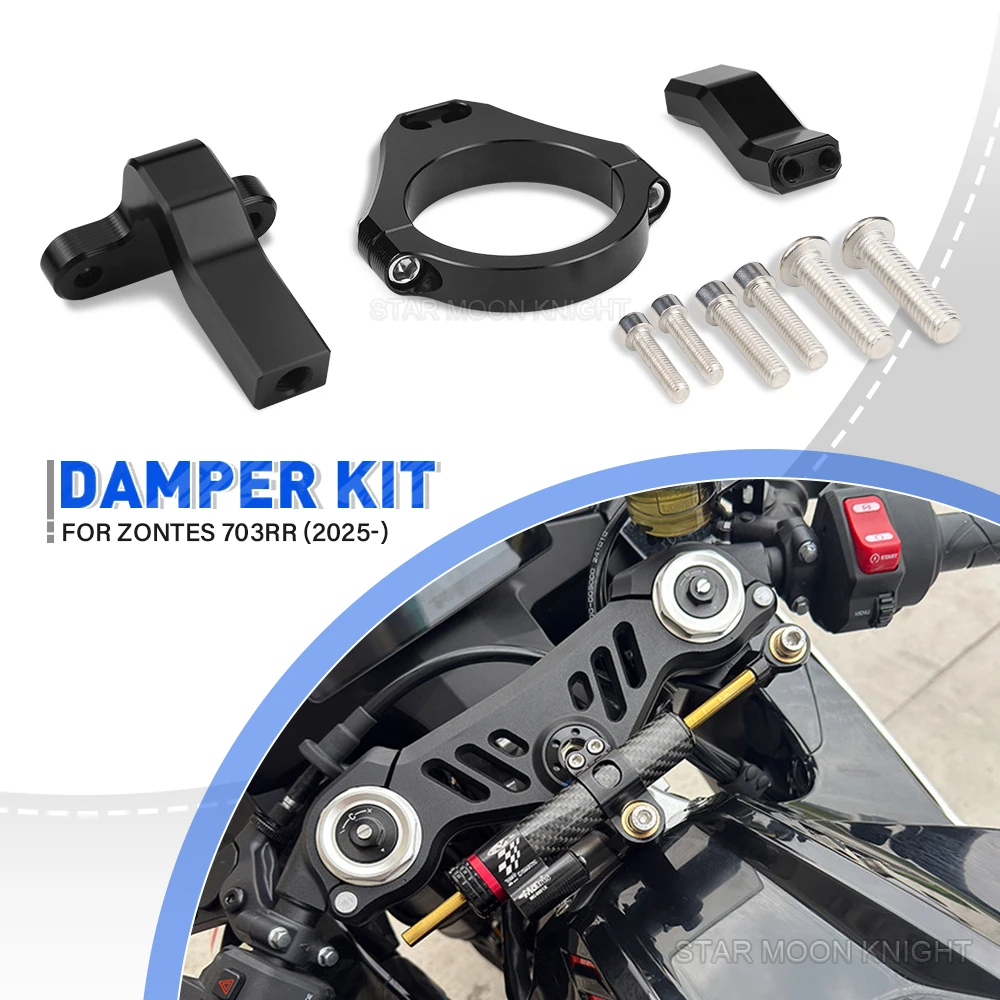 Motorcycle Steering Damper Bracket For ZONTES 703RR 703 RR 2025 2026 Accessories CNC Stabilizer Damper Mounting Kit Support