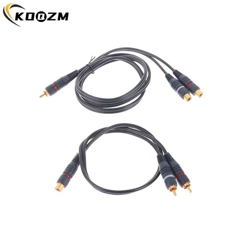 Distributor Converter Speaker Gold Cable Cord Line Cooper Wire 2 RCA Female To 1 RCA Male Splitter Cable Audio Splitter