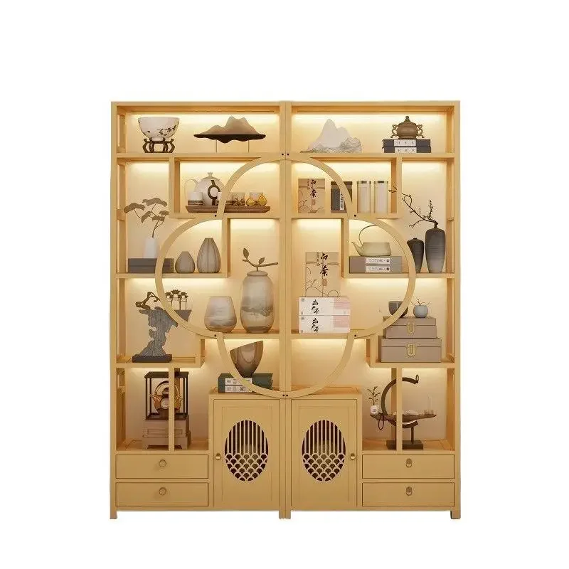 #New Chinese Bogu Rack Antique Shelf Fuduo Treasure Pavilion Display Cabinet Living Room