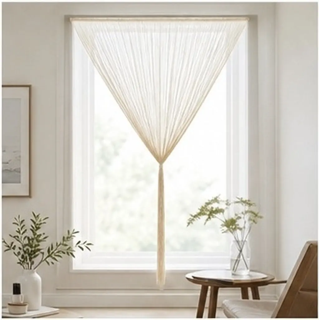 Tassel Window Curtain Delicate Polyester Thread Fringe Door Curtain Decorative Home Divider Room Divider Privacy Protection