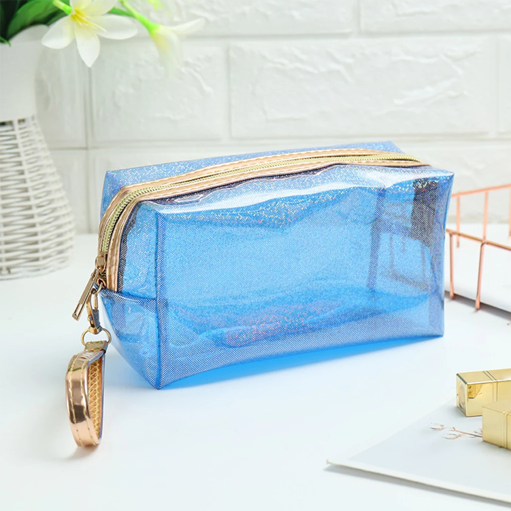 

PVC Stylish Clear Makeup Bag Travel Companion For All Toiletries Compact Transparent Cosmetic Bag