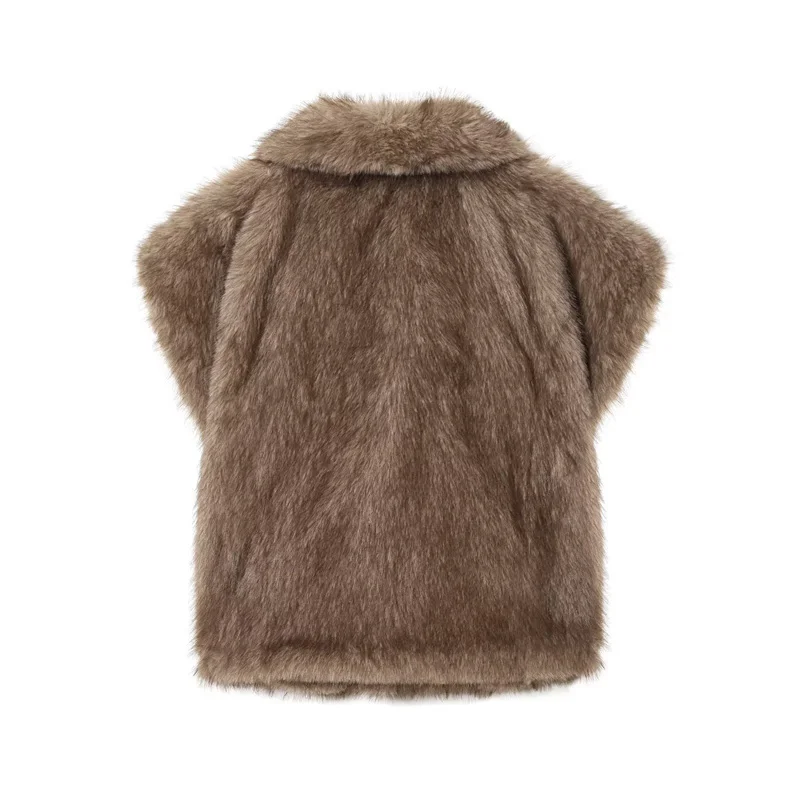 Guobioziy Women's Top 2026 New Style Women's Sleeveless Faux Fur Vest Vest Style Versatile Layering Vintage Luxe