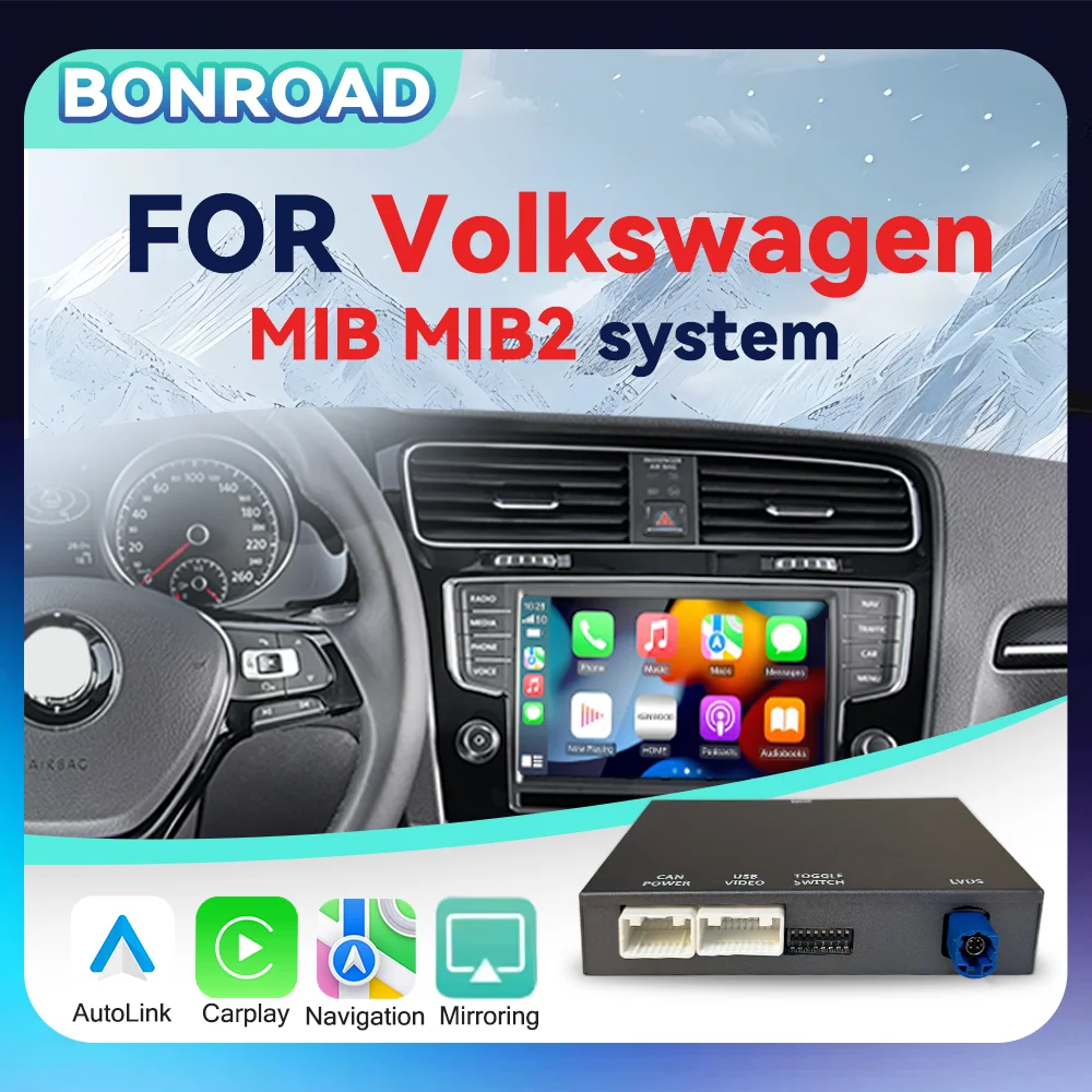 Bonroad inalámbrico Carplay Android Auto Modulo Box para VW Volkswagen Skoda Octavia A5 Golf 7 Polo Passat B8 MIB MIB2