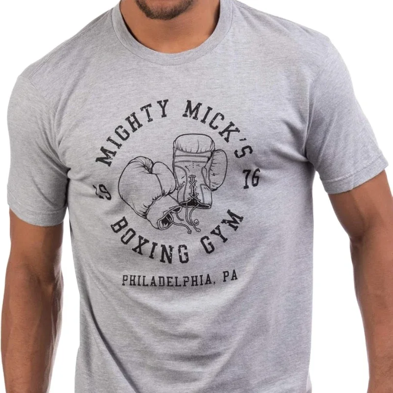 Mighty Mick's Boxing Gym 1976 | Philadelphia Boxer Vintage Style Gloves T-Shirt Ventilate Streetwear Summer Men Cotton Tees Tops