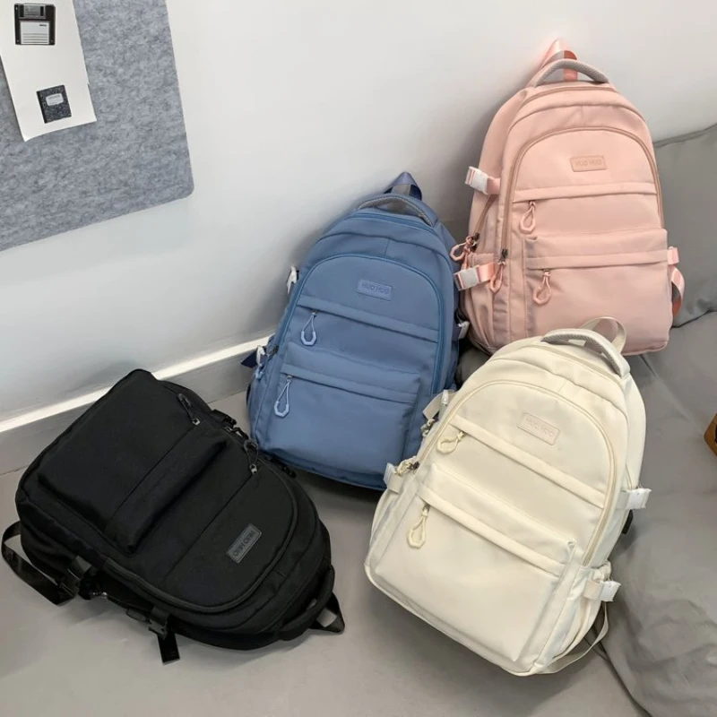 

Stylish Men's Laptop Backpack Korean-style simple solid color large-capacity backpack，Unisex