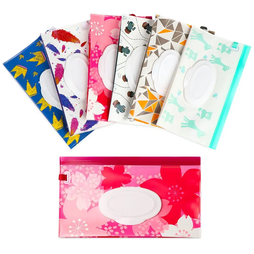 1pcs Useful Fashion  Product Portable Carrying Case Flip Cover Cosmetic Pouch Tissue Box Wet Wipes Bag Stroller Accessories