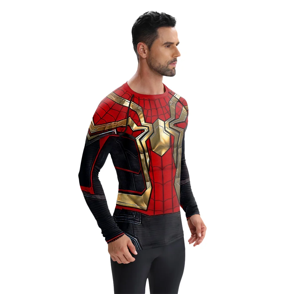 Superhero Shirt Men Spider Comics Super Man Cosplay Costumes Compression Fitness Clothing Sport T Shirt Men Gym Fitness Tops Tee